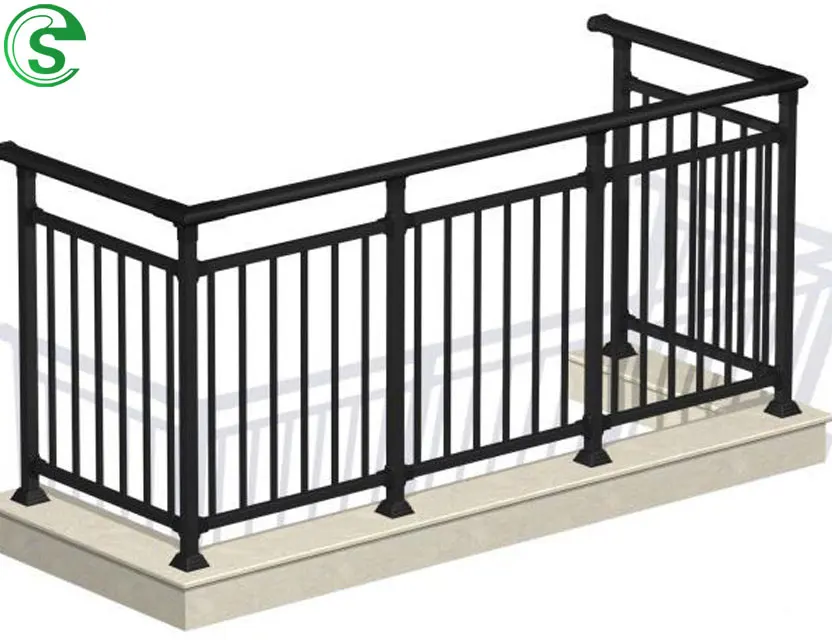 Wrought iron balustrade grill design for balcony metal railing designs