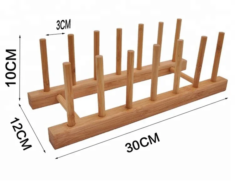 2024 Custom logo QUALITY certified wooden dishes holder bamboo plate racks