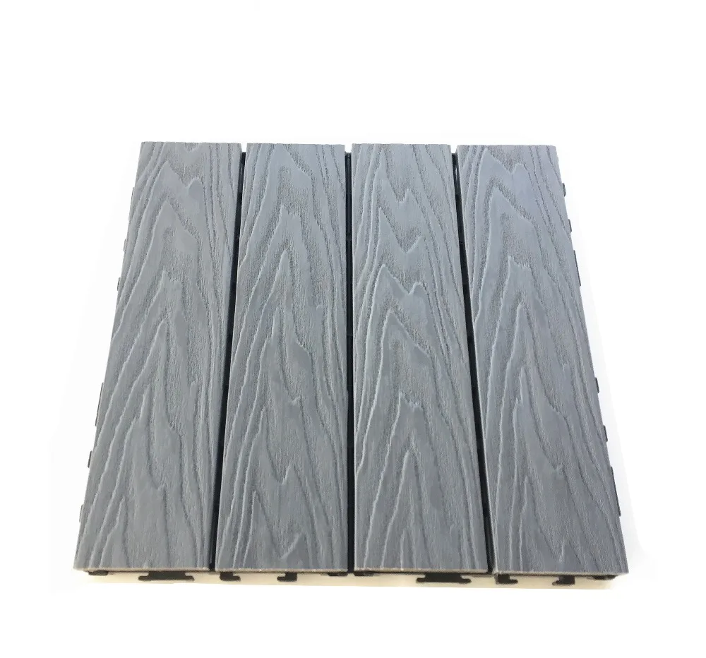 Wood deck tiles cheap composite interlocking WPC swimming pool tile