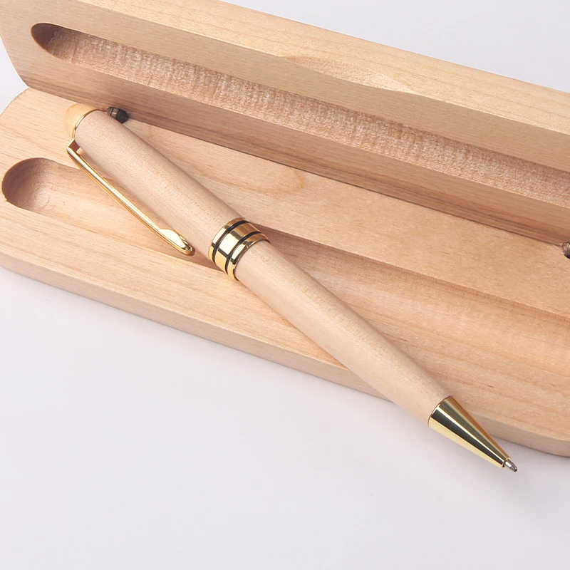 Luxury wood set pen custom logo ball pen office wooden gift set pen