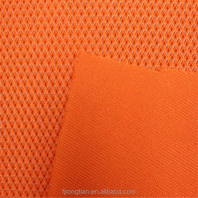Orange polyester 3d air flow mesh fabric weaving for car seat