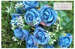 12 головок/1 букет шелковых роз цвета шампанского, букет невесты, Декоративные искусственные цветы