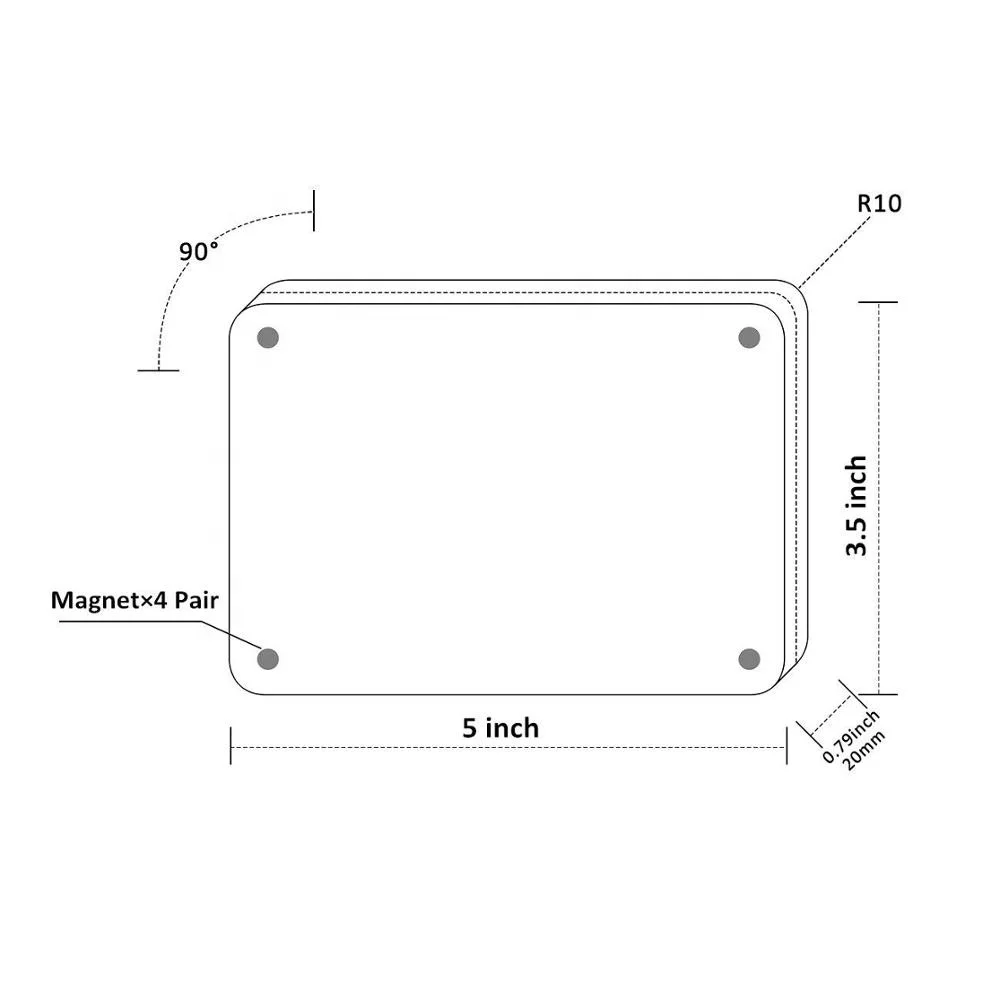 Acrylic Photo Frames with magnetic 3.5x5 Rounded angle picture Frame