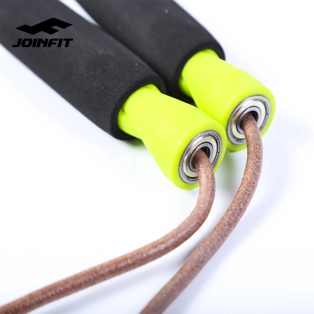 Cowhide Skipping Jump Rope Leather with Custom Color Handle