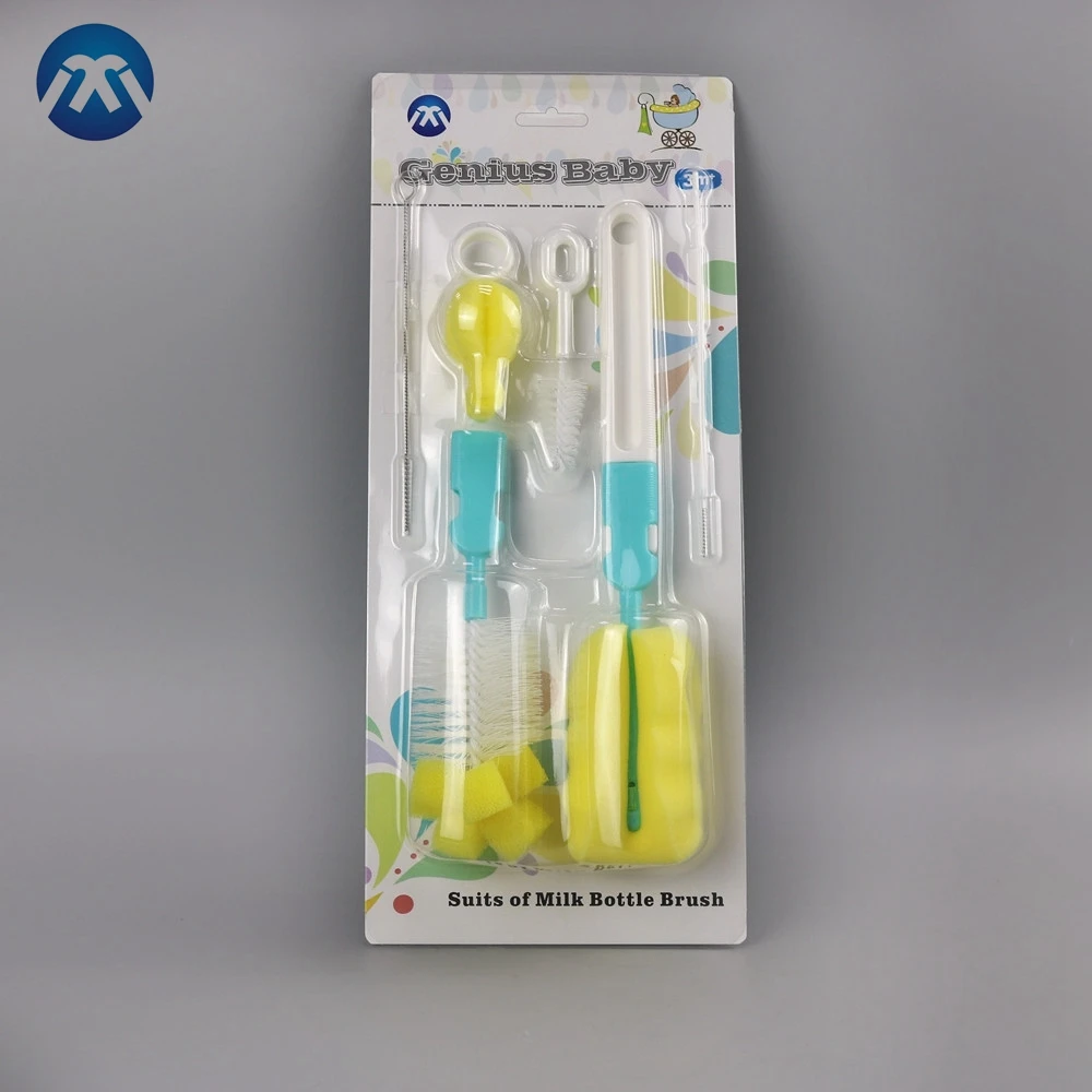 Wholesale Combination Sponge &Promotion Stainless Baby Feeding Bottle Brush