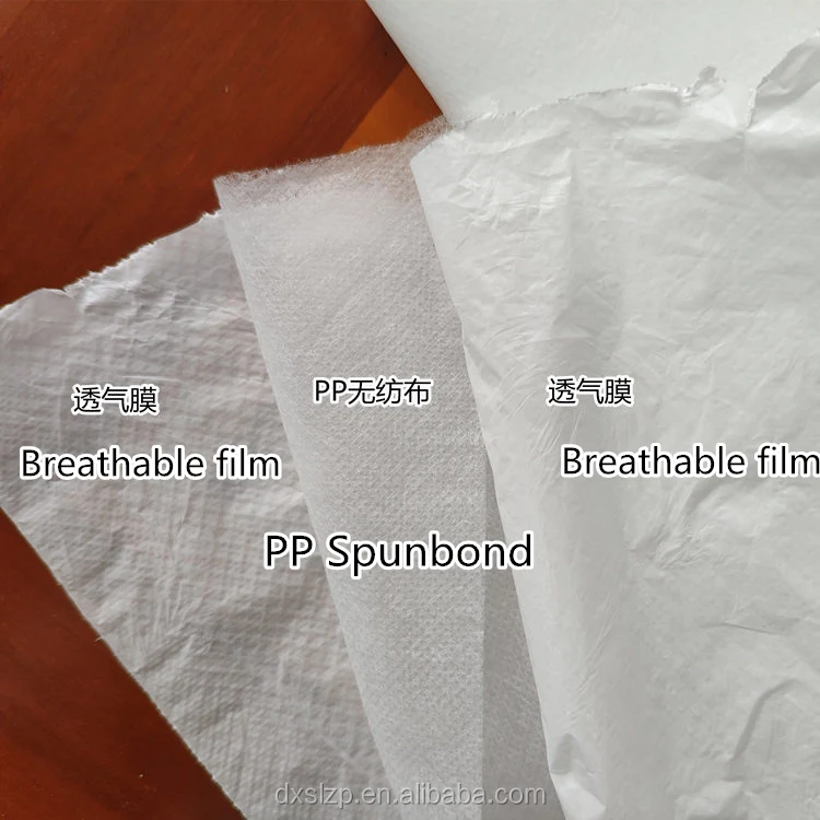 
FSF Breathable film+ Spunbond+Breathable film 3 layer lattice patten composite non-woven fabric 