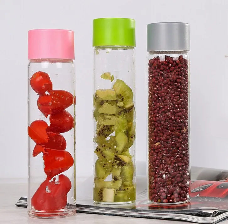 Customized Printed Voss Sports Water Bottle with Colored Plastic Cap