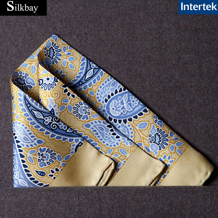 
Custom printed 100% silk men handkerchief 
