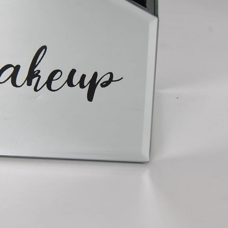 Полезное зеркало из стекла Sexy Kiss, Серебряная коробка для хранения косметических кистей, подарок для девушки, шкатулка для ювелирных изделий для нее