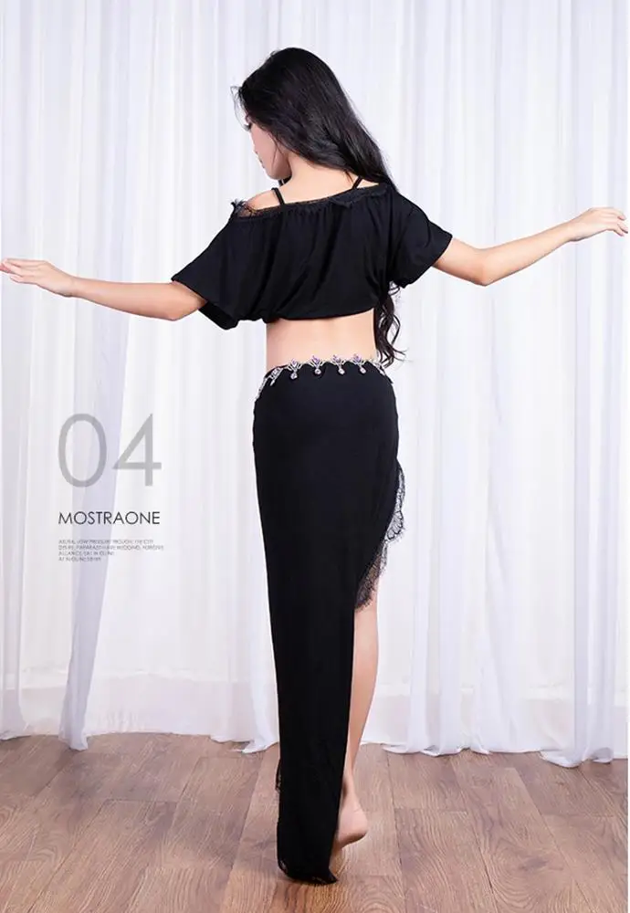 
RT286 Wuchieal Kids Sexy Modal Belly Dance Costume Set Long Skirt with Bra Tops 