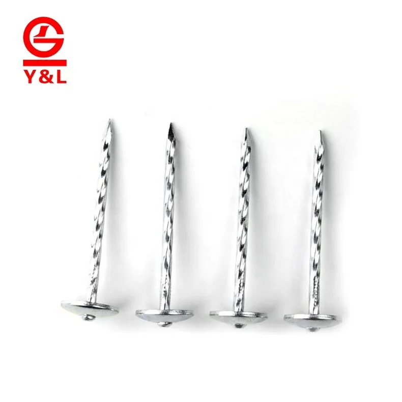 Строительный материал оцинкованная сияющая головка зонтика цветной кровельный гвоздь