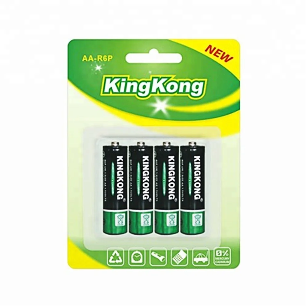 Kingkong Brand R6P 4S (AA UM-3)  1.5V volt Extra Heavy Duty carbon zinc battery