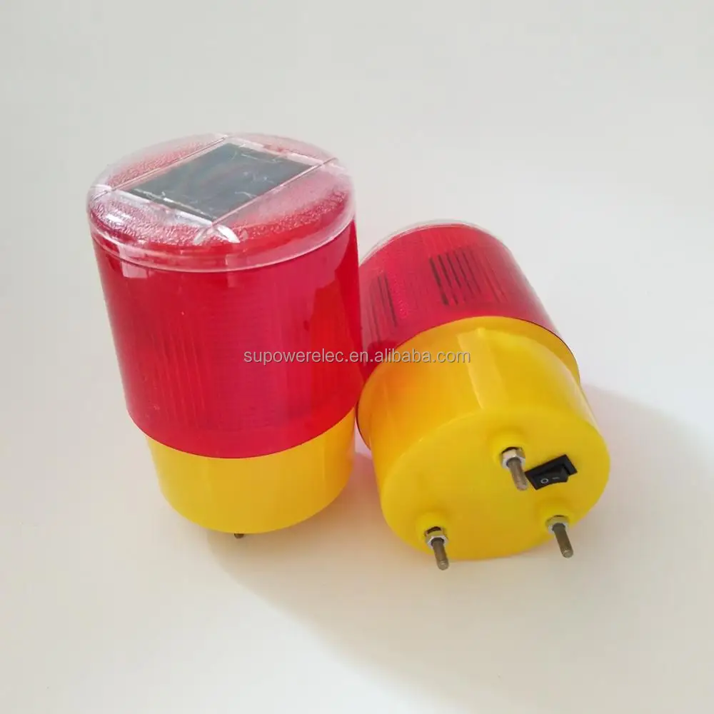Wholesale Price Daytime Night 24 Hours With Switch Red Solar LED Flashing Warning Light JS-01