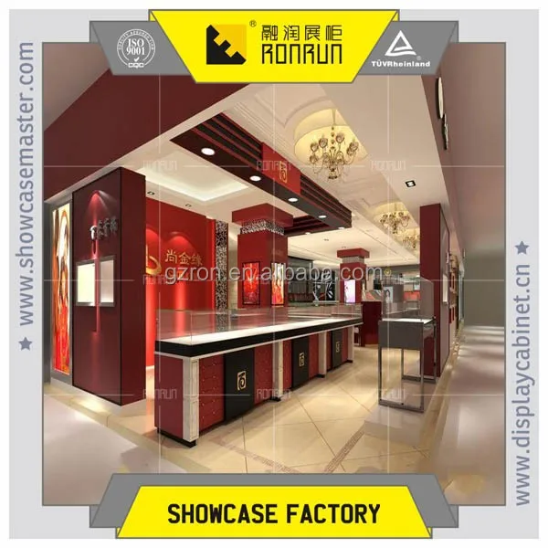Names of luxury gold shop ,wooden jewelry display counter ,glass top shop counter design