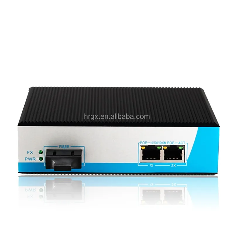 HRUI All port ant-thunder 6000V din rial 3 port industrial 4 way 32 port injector Ethernet switch with poe hub