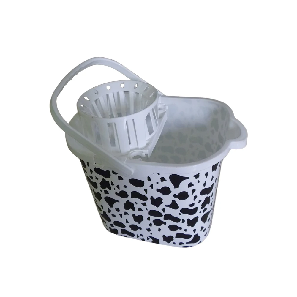 15L supermarket wholesale plastic heavy duty mop bucket with plastic swing handle