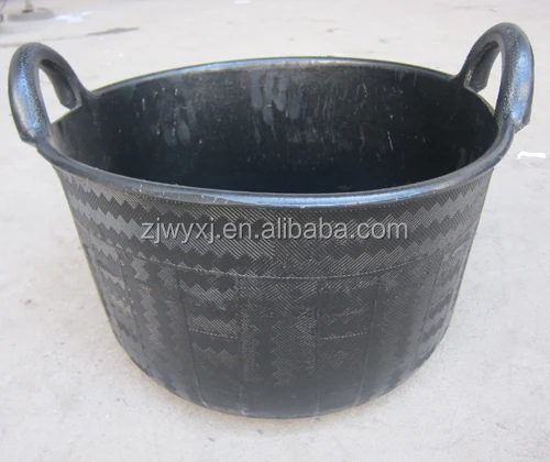 30L Tyre rubber basket feed bucket with two handles