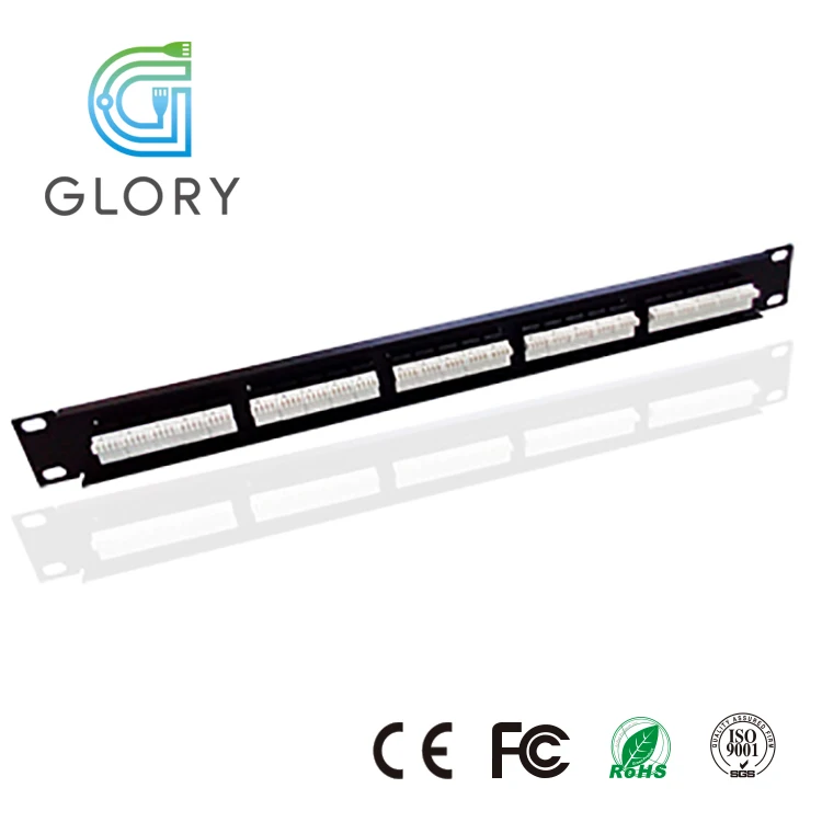  Оптовая продажа 1U RJ45 Cat6 24-портовая патч-панель для сетевой