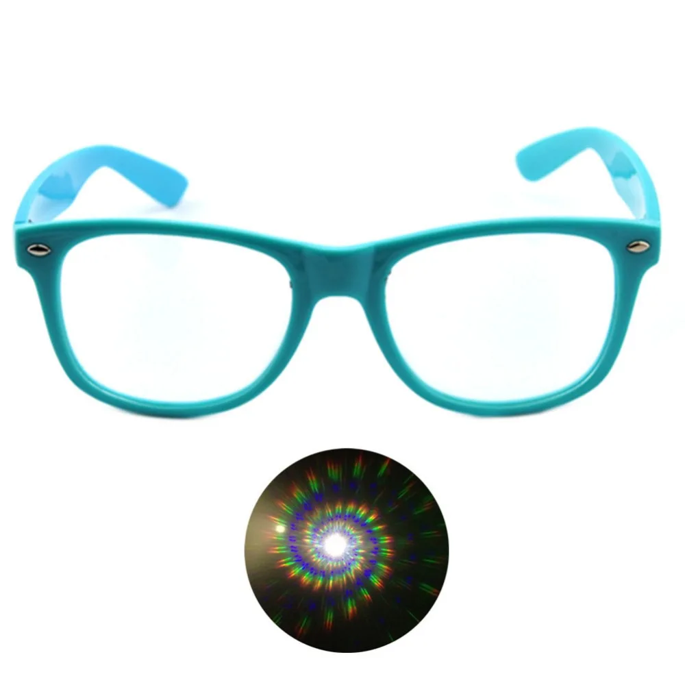 
Spiral Diffraction Glasses, Green,Black,Clear Color Plastic Spirals EDM Refraction Glasses 