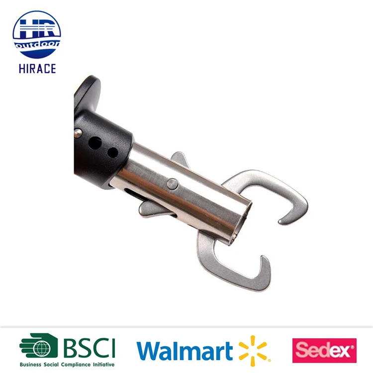 Portable Fish Lip Grabber Grip Tool Fish Holder Steel Fishing Gear with Scale 40 Pound