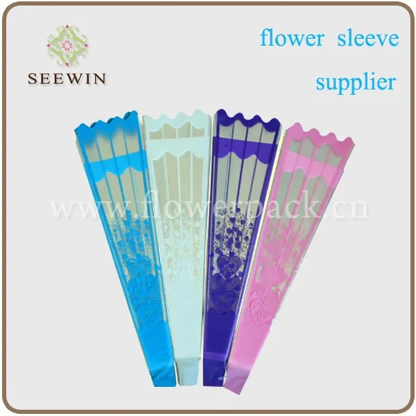 Transparent custom print plastic Bopp flower sleeves manufacturer