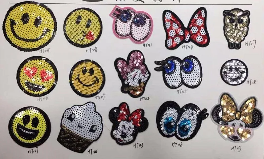 Hot Sale Iron On Stick On Sequin Patches