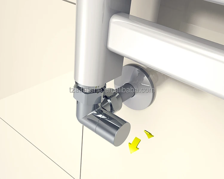 Straight Chrome Adjustable Thermostatic Radiator Valvesfor towel rack size1/2 inch