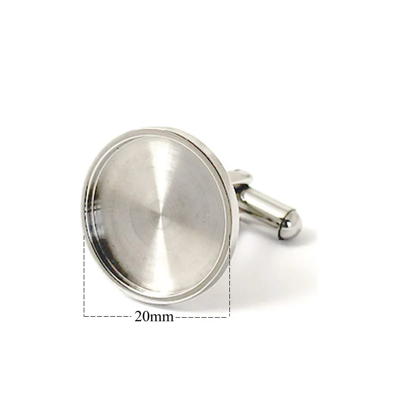 Beadsnice ID 28861 Stainless Steel round cufflink parts to make custom as novelty cufflinks