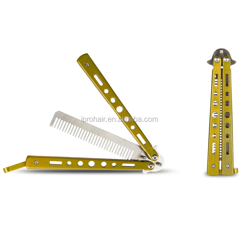 Metal Stainless Steel Practice Training Butterfly Knife Comb