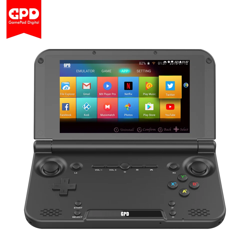 
Retro Games New Brand GPD XD Plus 5 Inch 4 GB/32 GB Touch screen Android 7.0 CPU MT8176 Handheld Game Console Laptop ( Black ) 