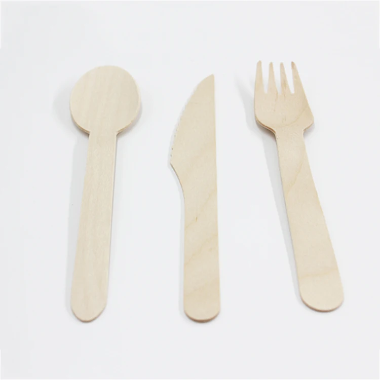 Biodegradable Bulk Wood Spoon/forks/knives Disposable Wooden Cutlery Set