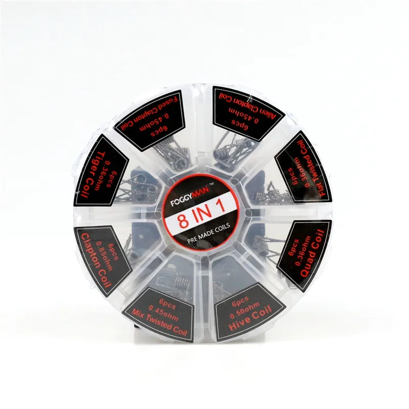 Готовая катушка Foggyman 8 в 1, катушка A1 ручной работы alien clapton fused clapton tiger Hive, готовые катушки для атомайзера RDA