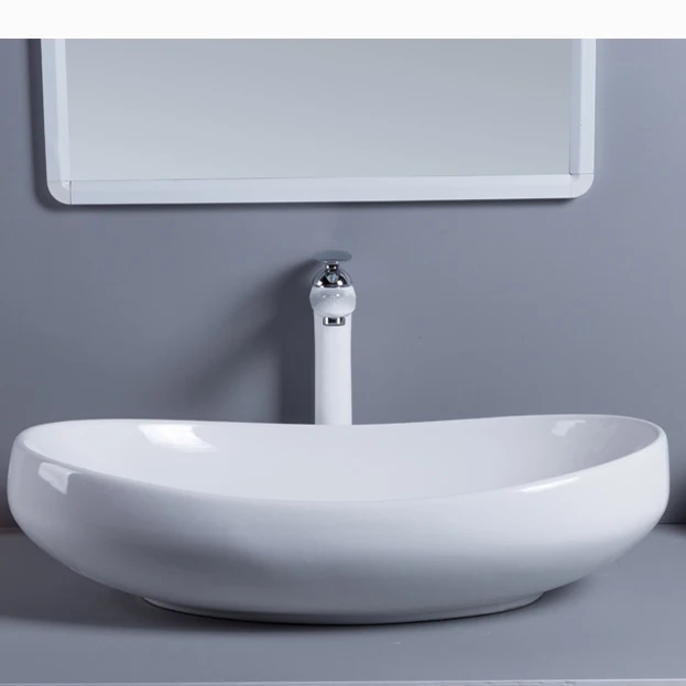 Italy Porcelain sink laundry sink cabinet combo bathroom ege shape bowl