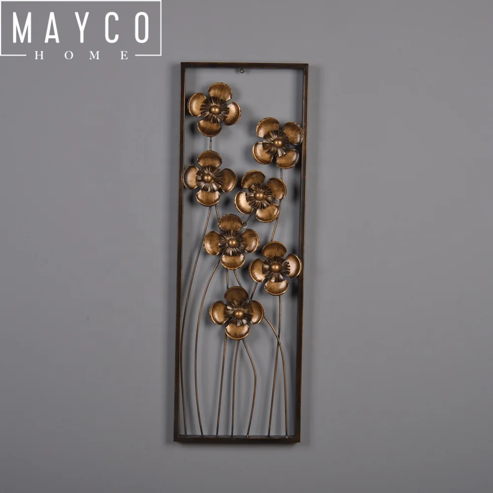 Mayco античный 3D Цветочный Настенный декор с рамкой Металлический подсолнух
