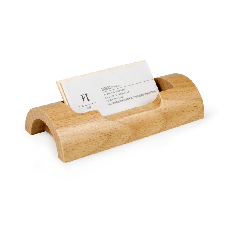 
wooden business card storage holder 