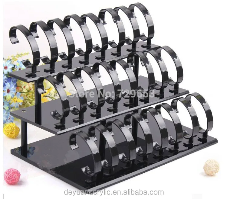 Acrylic Counter Watch Display / Black Watch Stand for Showcase