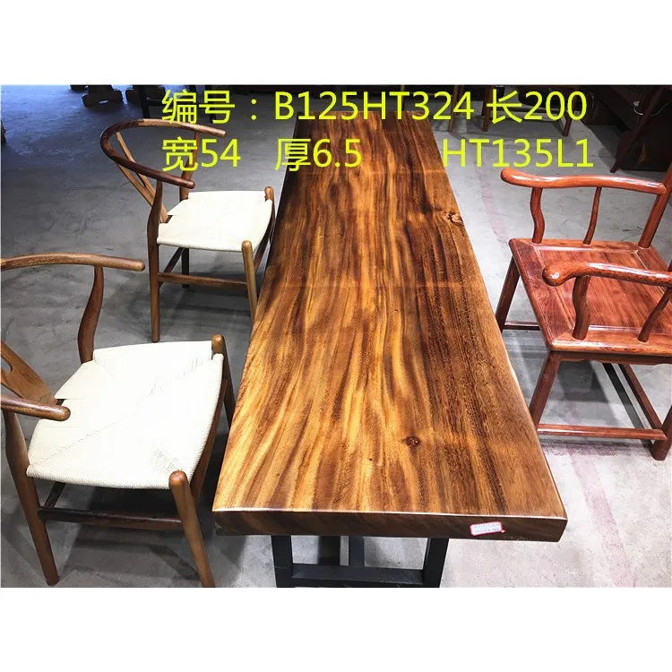  Rose Gold Color Stainless Steel Base Modern Wood Large Dining