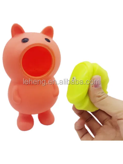 manufacturers direct original best sell plastic pig shape with a soft and wocie nose orange money collection piggy bank for kids