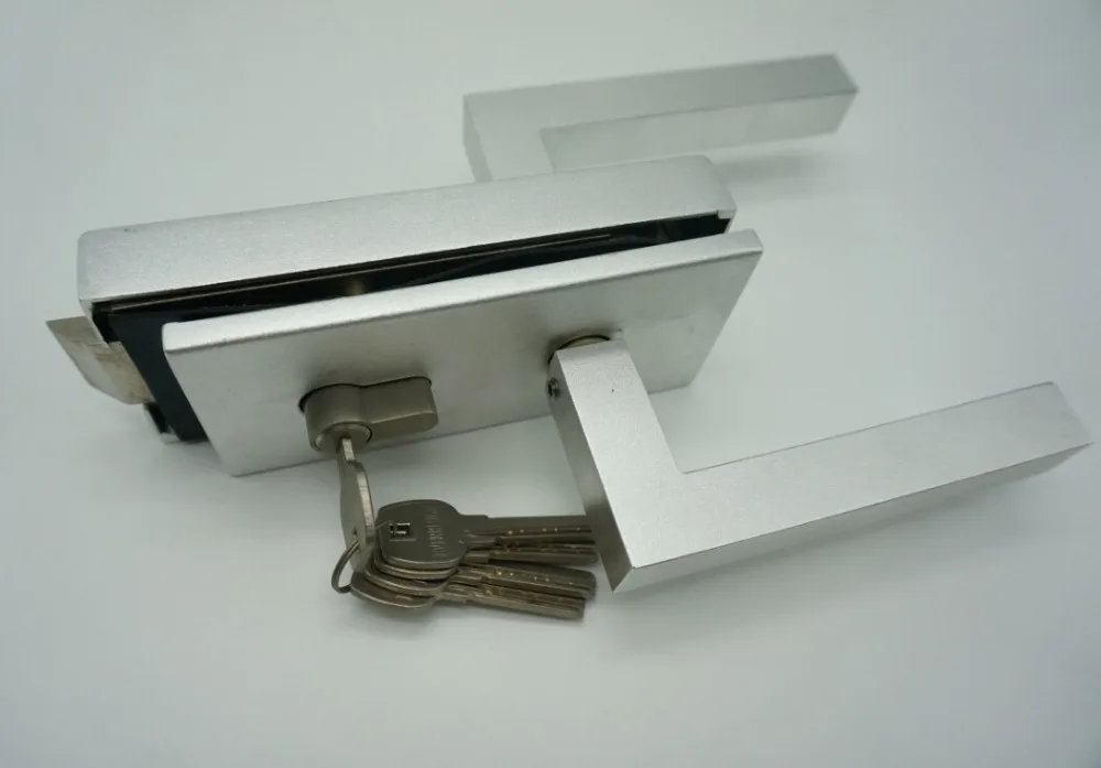Door lockblack sliver Aluminium  Stainless steel glass door lock with handle MP10-D3  hotel toilet bathroom
