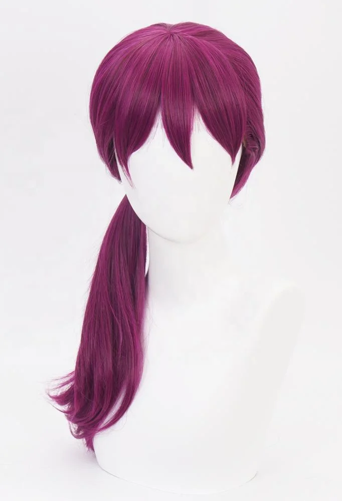 Wholesale League of Legends LOL Anime Wigs Cosplay 60cm Long Curly Dark Rose Mixed KDA Evelynn Wig Synthetic Wigs