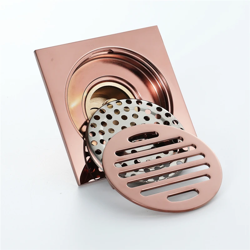 HIDEEP Bathroom accessories brass rose gold floor drain shower anti-odor floor drain