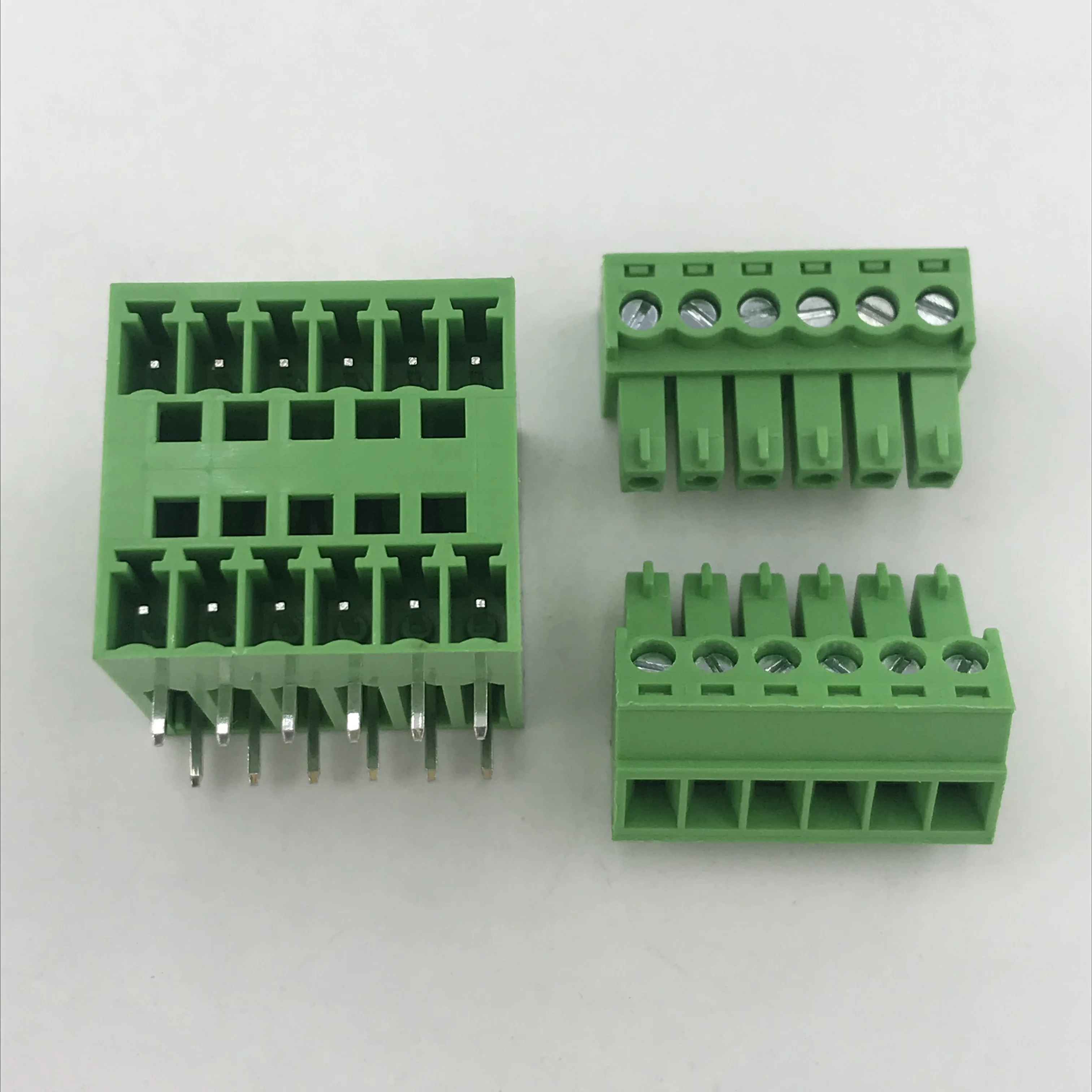 
Double rows pluggable PCB terminal block 3.81mm pitch two layer right angle pin male and female XK15EDGRH-3.81 2EDGK-3.81 