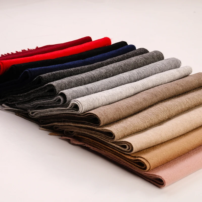 Solid Color 100 Pure Cashmere Woven Scarf Tassel Women Cashmere Muffler