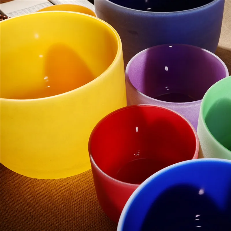 7 Color crystal quartz singing bowls