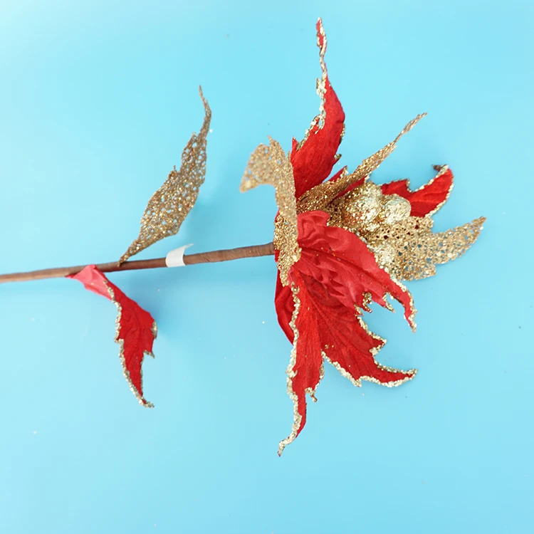 christmas decoration christmas flower ornaments wholesale artificial poinsettia flowers