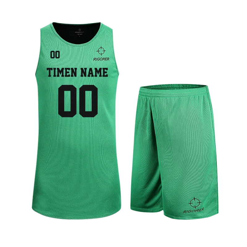 Двусторонняя Баскетбольная Униформа Rigorer для мужчин, Спортивная майка с 2 сторон и шорты из сетчатой ткани, тренировочный комплект с майкой