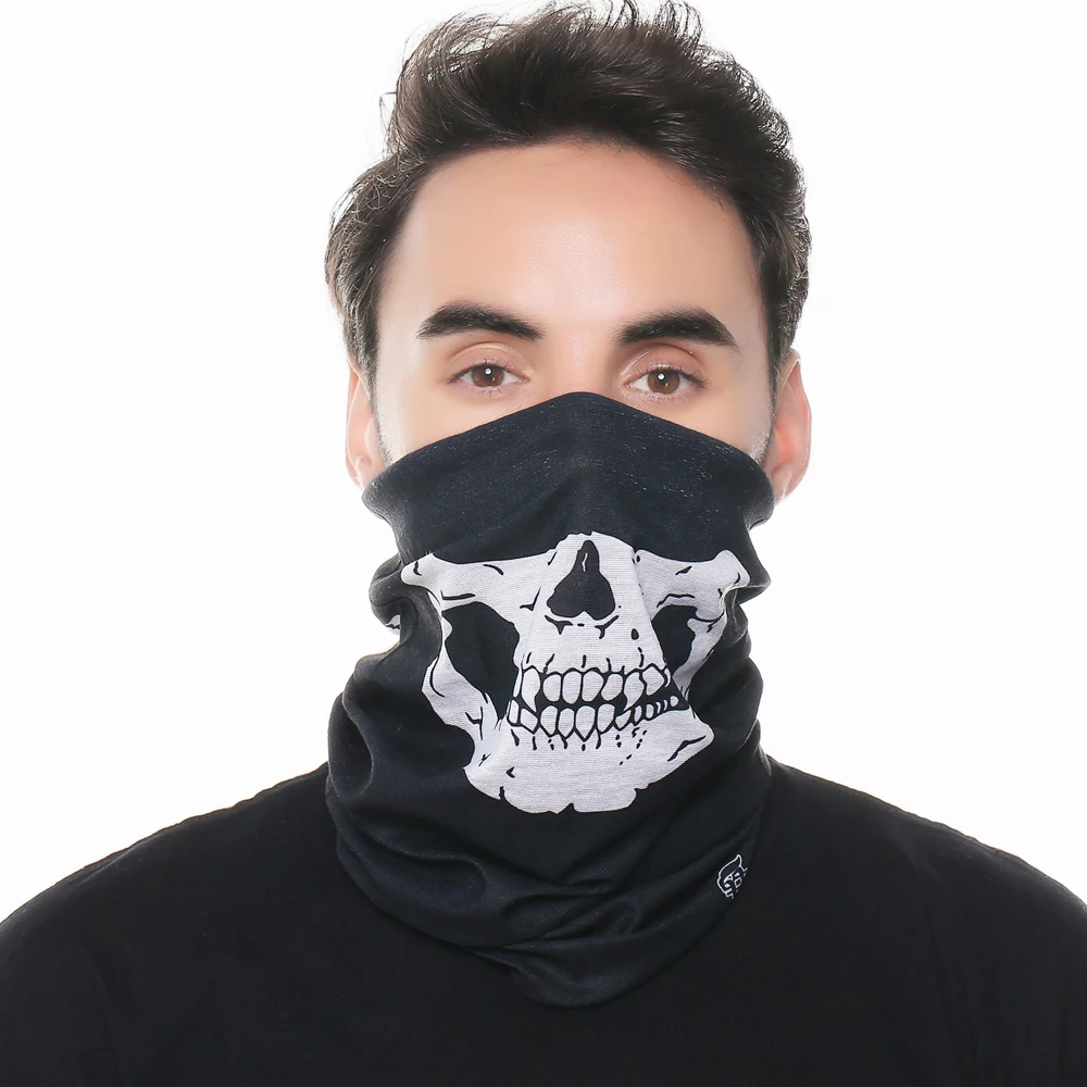Elastic Skull Face headwear Polyester Fabric Scarf Custom Your Own Design Printed Bandanas