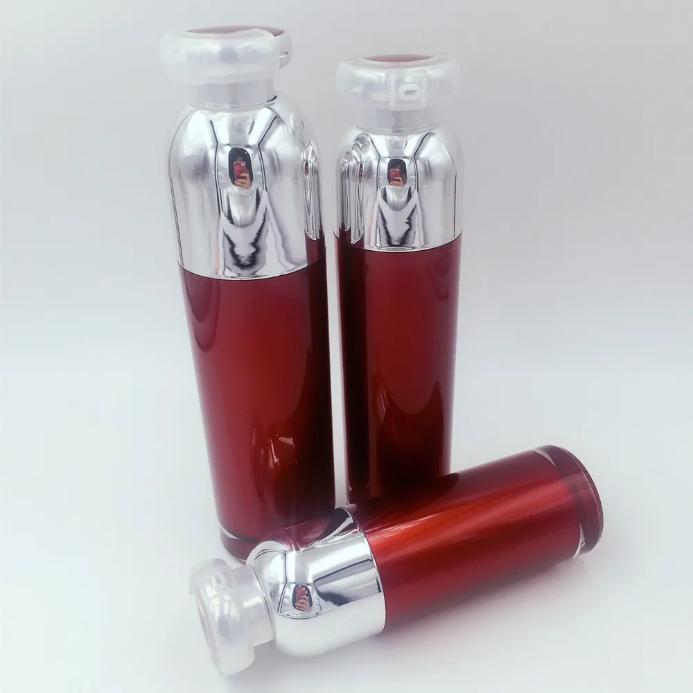 
China factory luxury red cosmetic airless bottle for cosmetic packaging 
