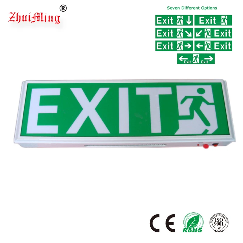 10 leds Exit Sign Battery Powered Illuminant Emergency Exit Light with LED