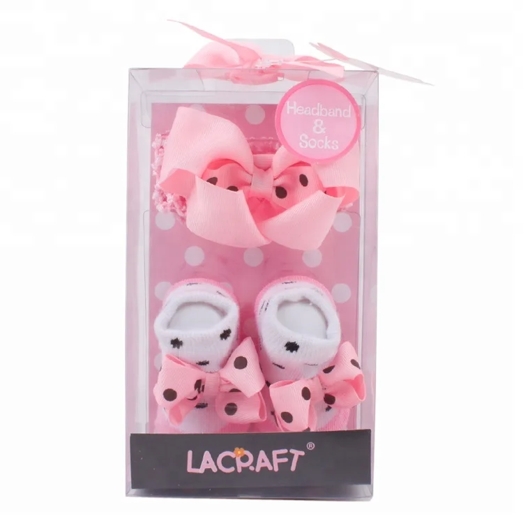 Детские аксессуары высокого качества, повязка на голову с бантом для девочек и набор носков в подарок